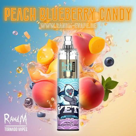 Tornado Vape 7000 - Peach Blueberry Candy - RandM-Evape.de